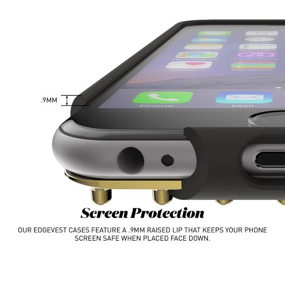 AGENT18 Slim CASE Cover Studs Apple iPhone 6 & 6S NEW NIB Black Gold Studs HP🎉 - Picture 7 of 12